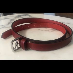 Coach Red Leather Belt
